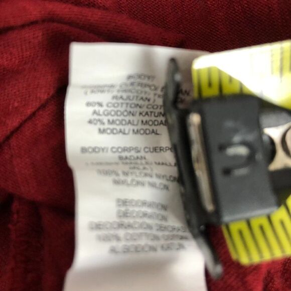 Women's Lucky Brand Top Size S Boho Lightweight Sheer Polka dots Red C - Picture 6 of 6